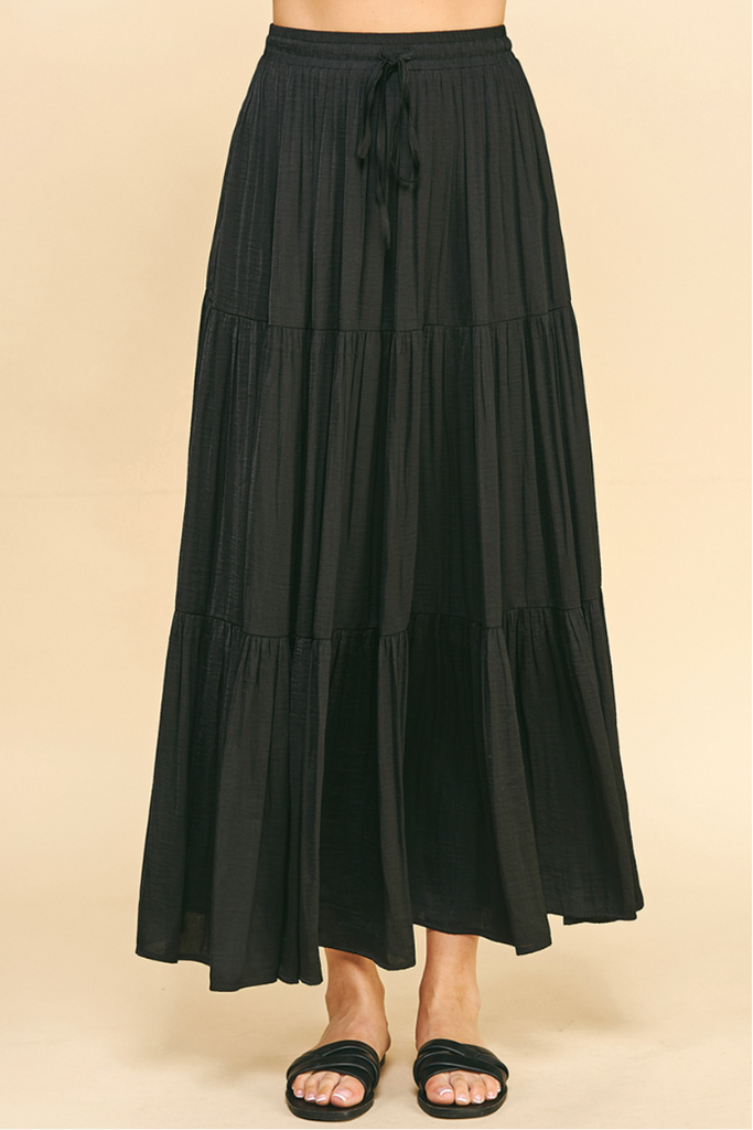 Silky Tiered Maxi Skirt