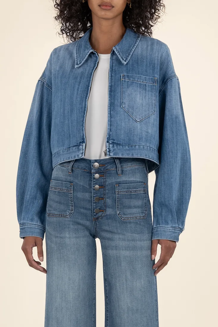 Luna Cropped Denim Jacket | Love, JUDE Clothing