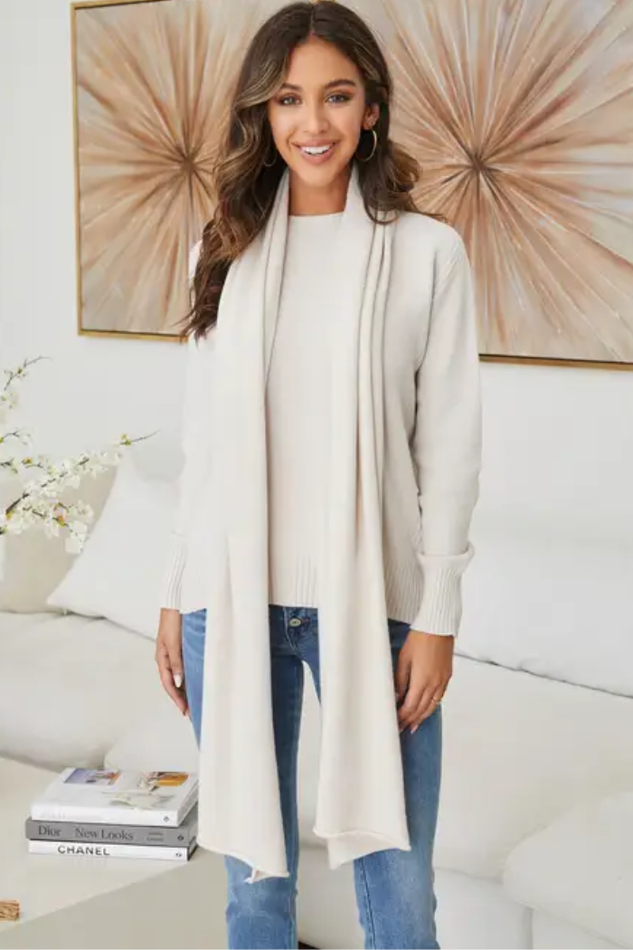 Only Onllima Knit Long Scarf Acc Noos, Sciarpa Donna, Grau (Raggio di luna a raggio), Taglia unica