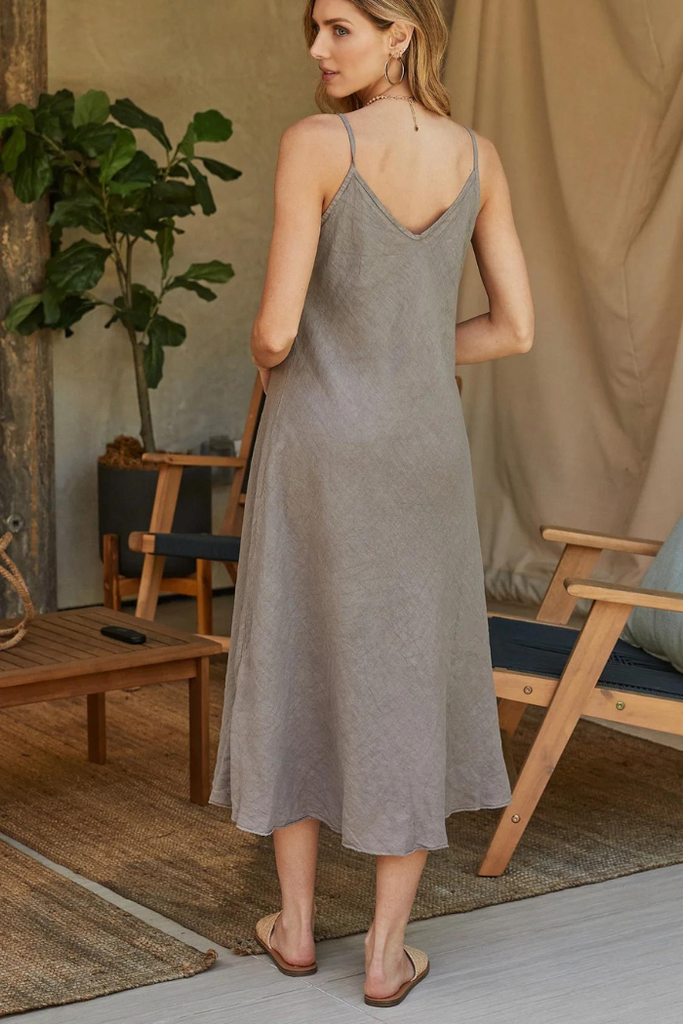 Linen Full Length Slip Dress