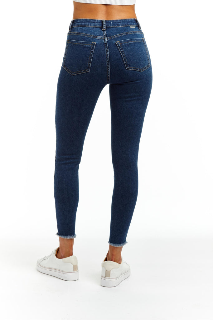Mona High Rise Skinny Fray Jeans