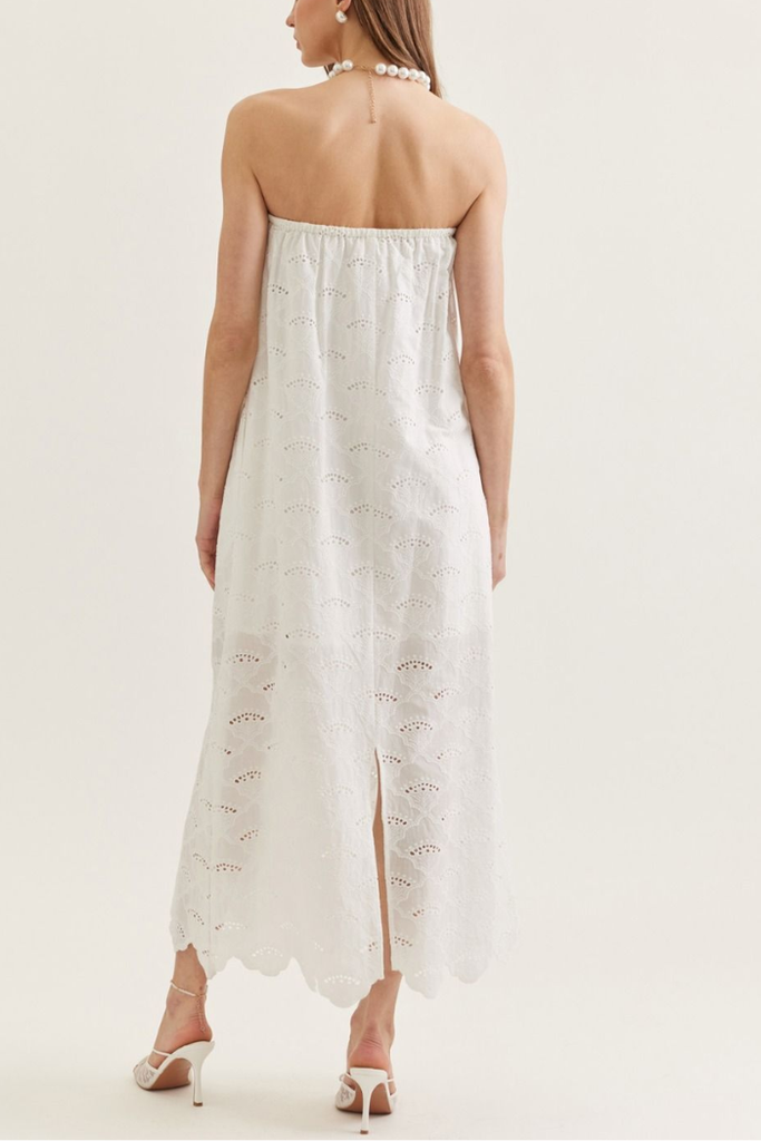 eyelet beach dress South Beach eyelet ruffles mini beach dress in chartreuse