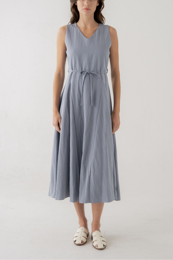 sachin and babi light blue dress Miranda V Neck Midi Dress - Black
