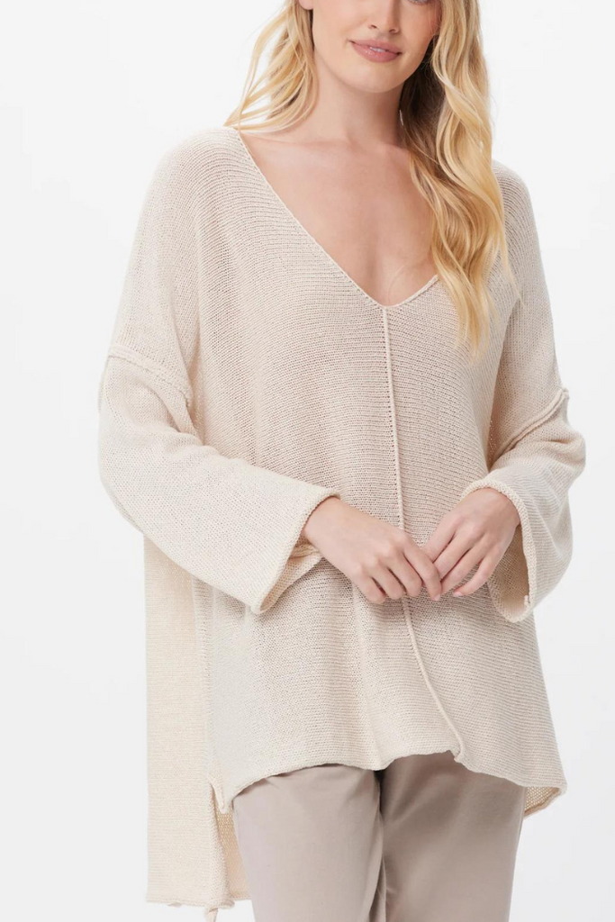 Griffith Oversize Cotton Knit V-Neck Sweater