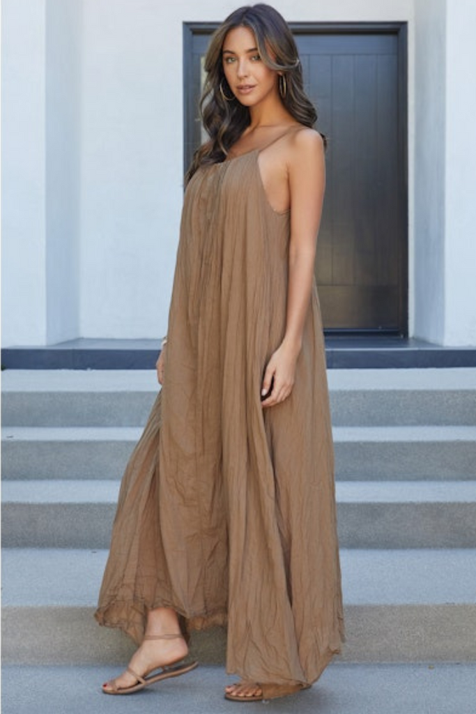 Spaghetti Strap Crinkle Gauze Maxi Dress | Love, JUDE Clothing Spaghetti Strap Crinkle Gauze Maxi Dress | Love, JUDE Clothing