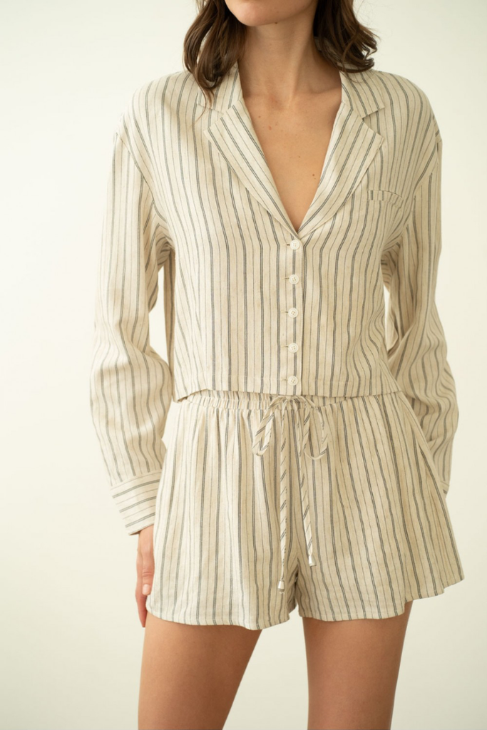 Open Collar Stripe Shirt | Love, JUDE Clothing