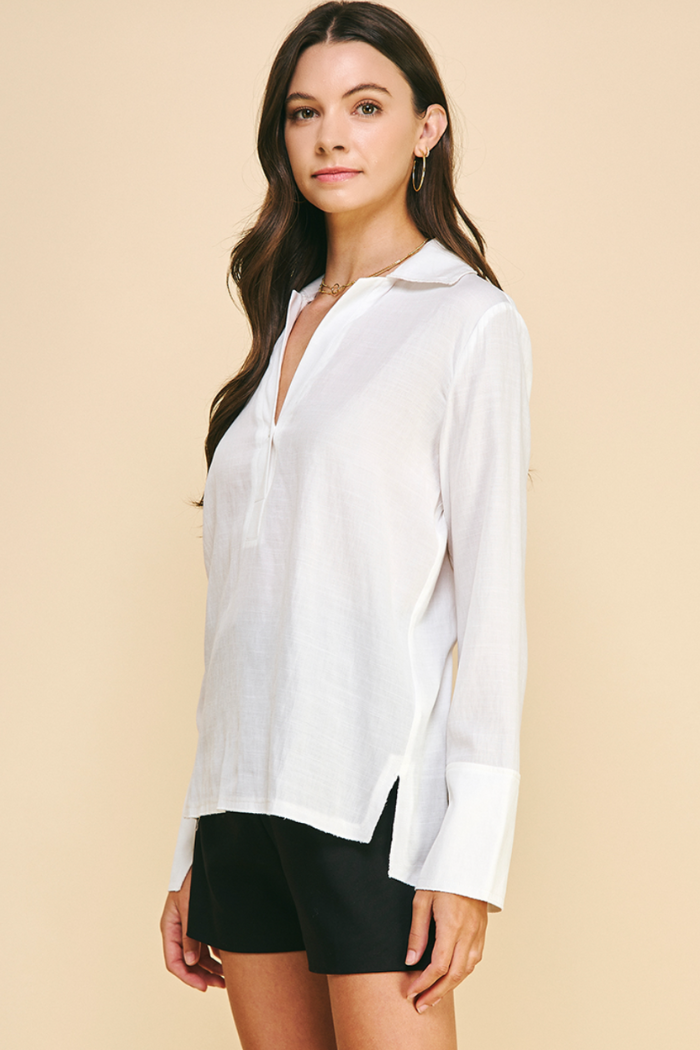 Collared Woven Top | Love, JUDE Clothing
