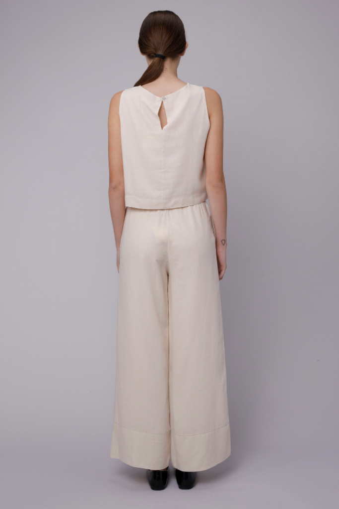 Zoe Champagne Linen Pant