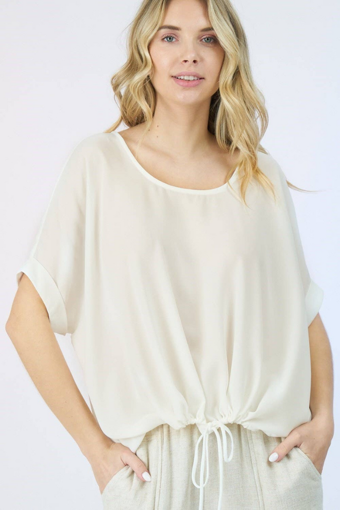 Solid Dolman High-Low Top