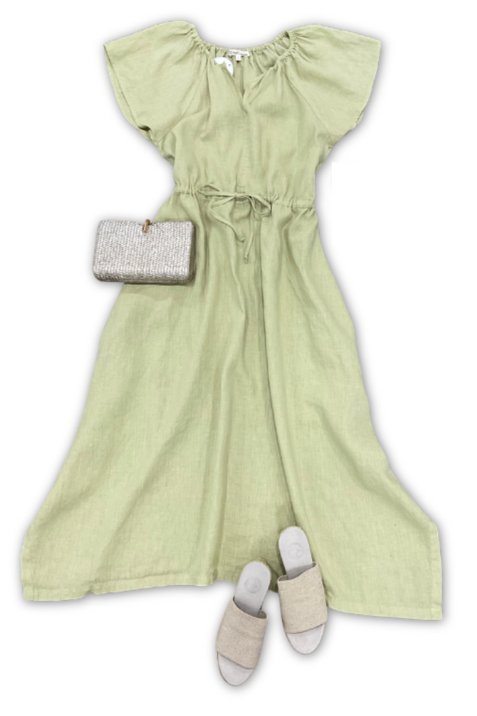 Tea Green Linen Dress