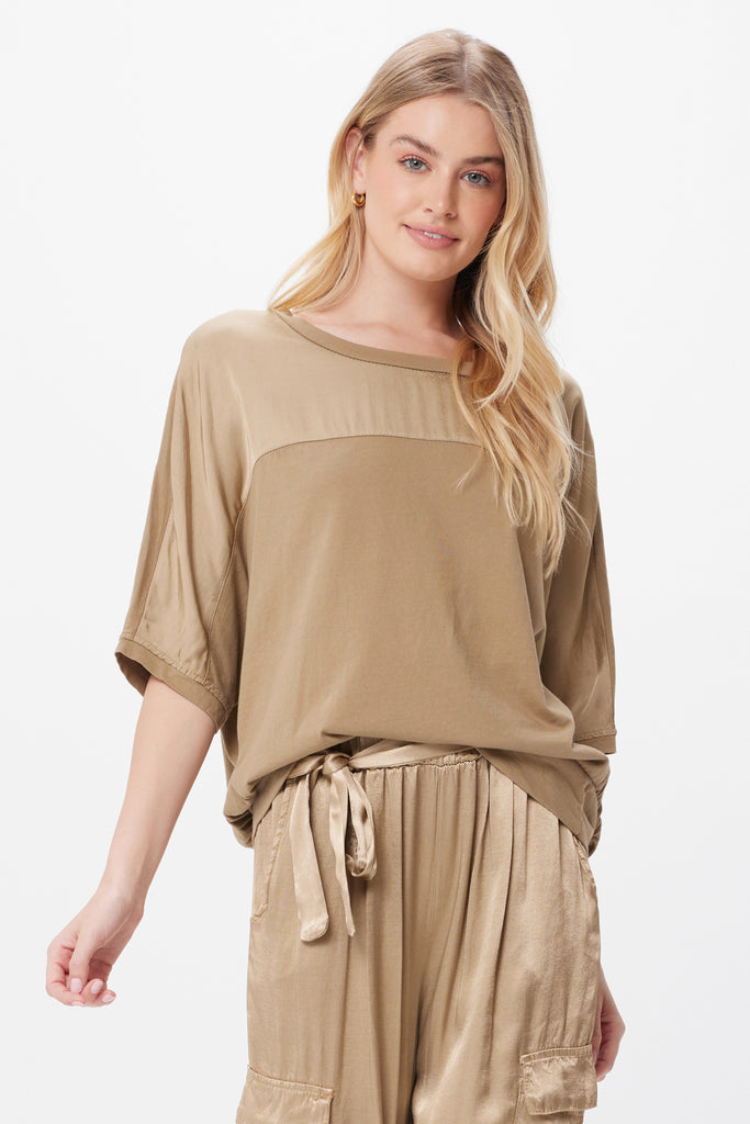 Mattie Satin Jersey Oversize Tee